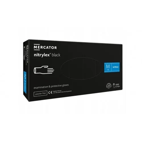 Mercator Nitrylex Black Protective Gloves Rękawiczki nitrylowe bezpudrowe rozmiar M